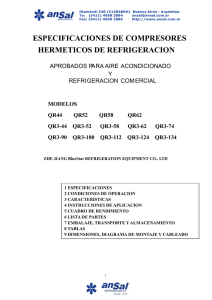 especificaciones de compresores hermeticos de refrigeracion