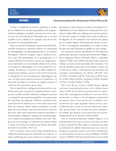 Internacionalización del Journal of Oral Research.