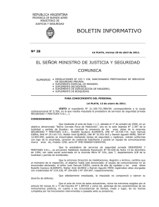 Nº 28 - Ministerio de Seguridad Provincia de Buenos Aires