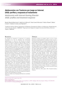 Adolescentes con Trastorno por juego en Internet (IGD