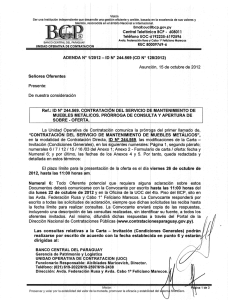 Teléfono UOC-61922356192596 BANCO CENTRAL DEL PARAGUAY