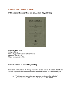 Publication: Research Reports on Ancient Maya Writing