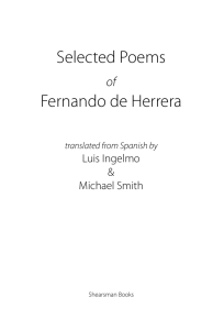 Selected Poems Fernando de Herrera