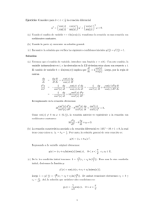 Ejercicio: Considere para 0 ecuación diferencial y - U