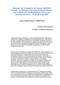 Mensaje del Presidente del Centro UNESCO Castilla