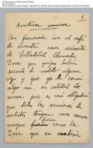 "Aventura amorosa," Manuscript by Solana