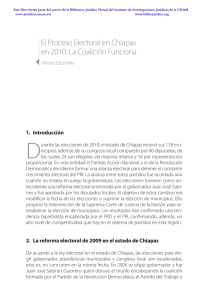 El Proceso Electoral en Chiapas en 2010: La Coalición Funciona