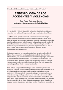 epidemiologia de los accidentes y violencia. violencias