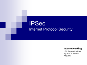 IPSec Internet Protocol Security - UTN