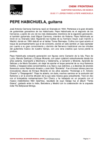 Biografía Pepe Habichuela - Centro Nacional de Difusión Musical