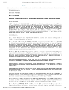 Ministerio del Interior ZONAS DE FRONTERA Resolución 166/2009