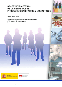 junio 2016 - Agencia Española de Medicamentos y Productos