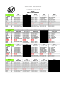 Horarios de Inglés