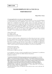 valor simbólico de la voz en la performance