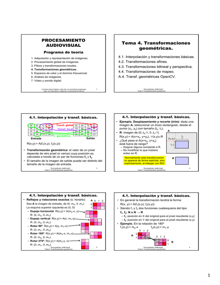 Tema 4. Transformaciones Geométricas.