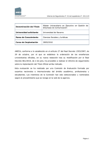 Informe de seguimiento - Universidad de Navarra