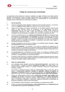 Code of Conduct for Contractors Spanish