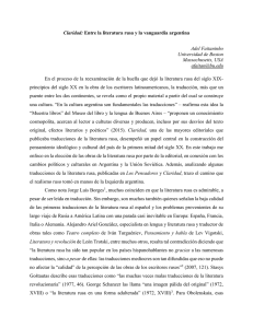 Claridad: Entre la literatura rusa y la vanguardia argentina Adel