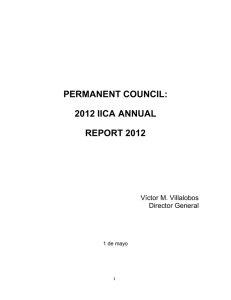 PERMANENT COUNCIL: 2012 IICA ANNUAL REPORT 2012