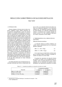 REDUCCIÓN CARBOTÉRMICA DE SULFUROS METÁLICOS
