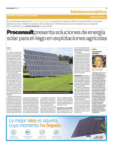 Nuevas soluciones de riego con energía solar para el