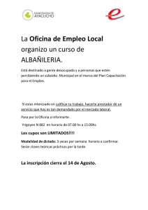 La Oficina de Empleo Local organizo un curso de ALBAÑILERIA.