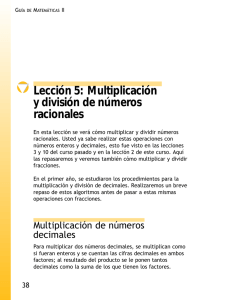 Lección 5: Multiplicación y división de números racionales