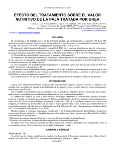 efecto del tratamiento sobre el valor nutritivo de la paja tratada por