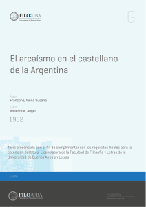 El arcaísmo en el castellano de la Argentina