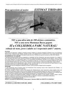 Full de signatures - Plataforma Cívica per a la Defensa de Collserola.