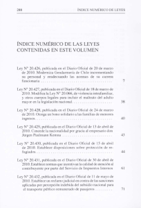 índice numérico de las leyes contenidas en este volumen