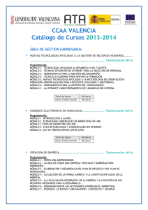 CCAA VALENCIA Catálogo de Cursos 2013-2014