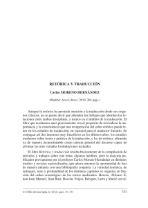 Retórica y traducción. Madrid: Arco/Libros, 2010