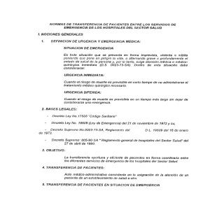 normas de transferencia de pacientes entre los servicios de