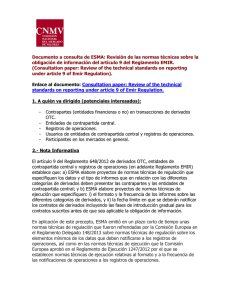 Documento a consulta de ESMA: Revisión de las normas técnicas