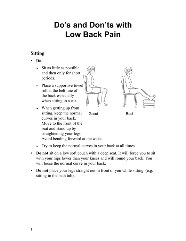 Do`s and Don`ts with Low Back Pain Spanish