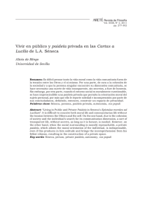 Vivir en público y paideía privada en las Cartas a Lucilio de L.A.