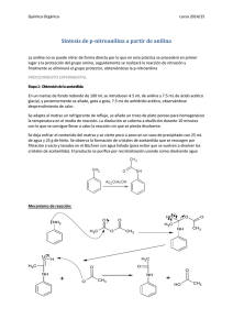 Síntesis de p-nitroanilina a partir de anilina