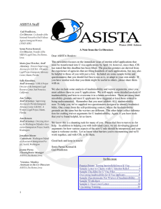 December 2008 ASISTA Newsletter