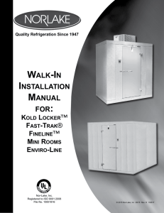 walk-in installation manual for - Nor-Lake