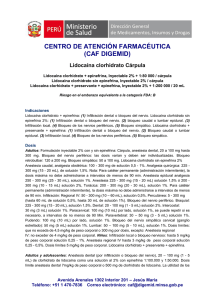 Lidocaína clorhidrato Cárpula - Digemid