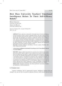 How Does University Teachers` Emotional Intelligence Relate To