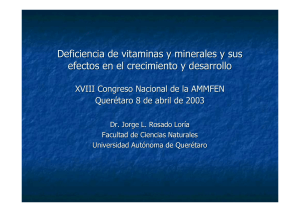 deficiencias de vitaminas y mineralesy sus efectos en el crecimiento