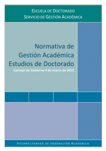 Normativa de Gestión Académica Estudios de Doctorado