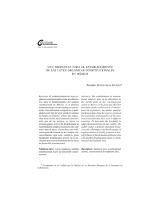 una propuesta para el establecimiento de las leyes orgánicas