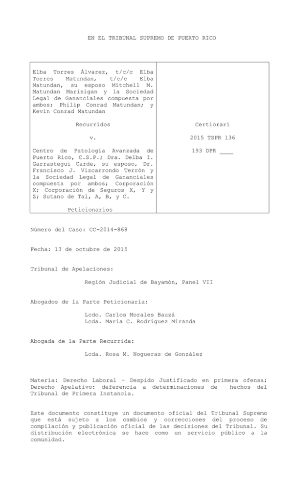 2015 TSPR 136 Portal de la Rama Judicial