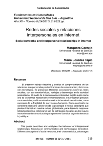 Redes sociales y relaciones interpersonales en internet