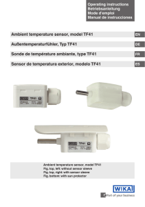 Ambient temperature sensor, model TF41