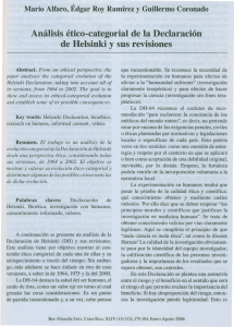 Analisis Etico-categorial de la declaracion de helsinki y sus