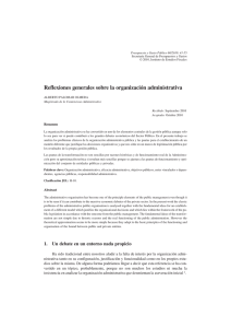 Reflexiones generales sobre la organización administrativa